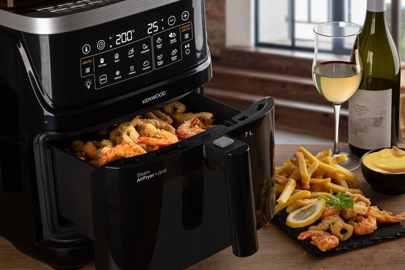 Kenwood - 7L Air Fryer & Steamer (3-in-1 ) with Window - HFS92.000BK