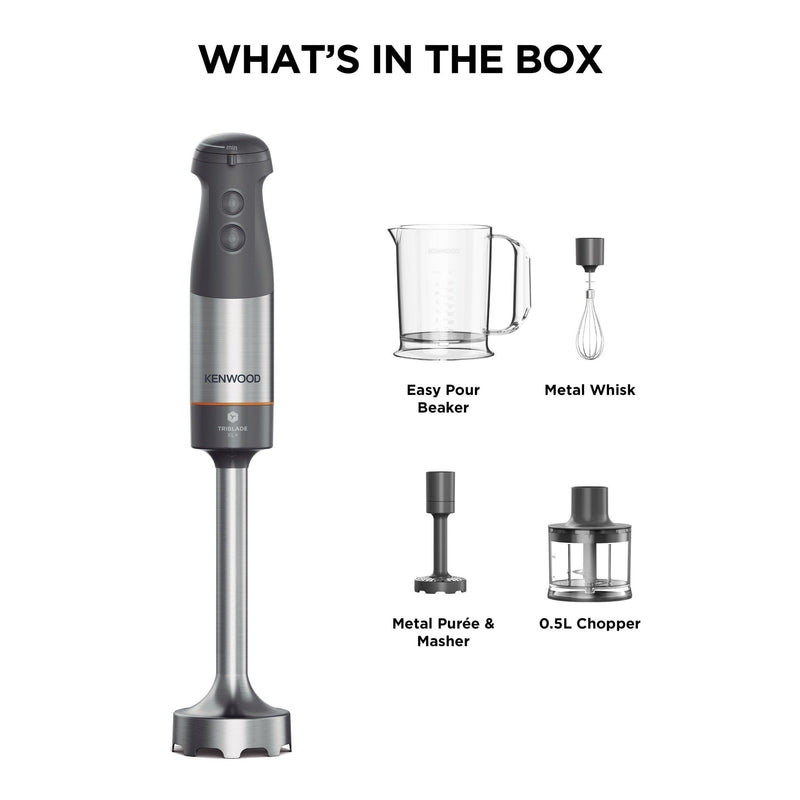 Kenwood - Triblade™ XL Hand Blender & Accesories 1000W - HBM60.307GY
