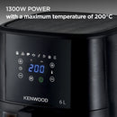 Kenwood - 6L Air Fryer with Grill Function & Window - HFG60.000BK