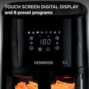 Kenwood - 6L Air Fryer with Grill Function & Window - HFG60.000BK