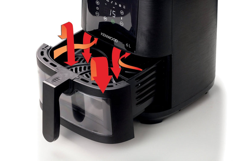 Kenwood - 6L Air Fryer with Grill Function & Window - HFG60.000BK