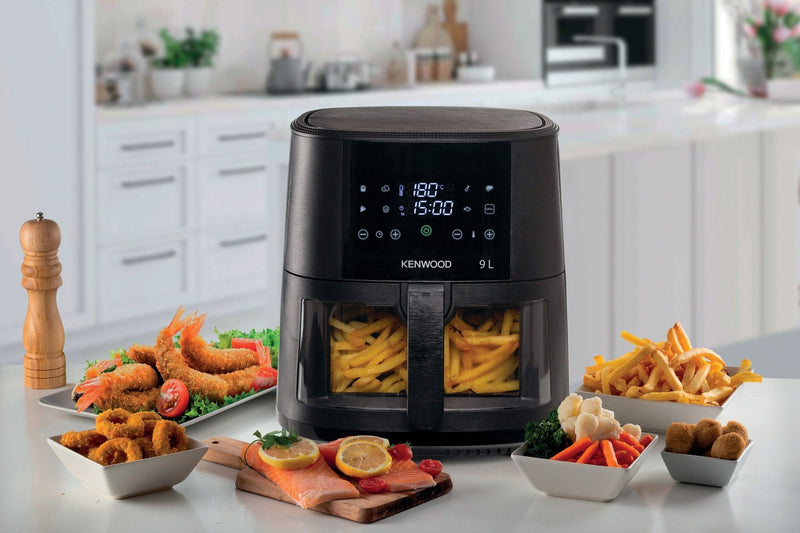 Kenwood - 9L Air Fryer with Grill Function & Window - HFG92.000BK