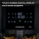 Kenwood - 9L Air Fryer with Grill Function & Window - HFG92.000BK