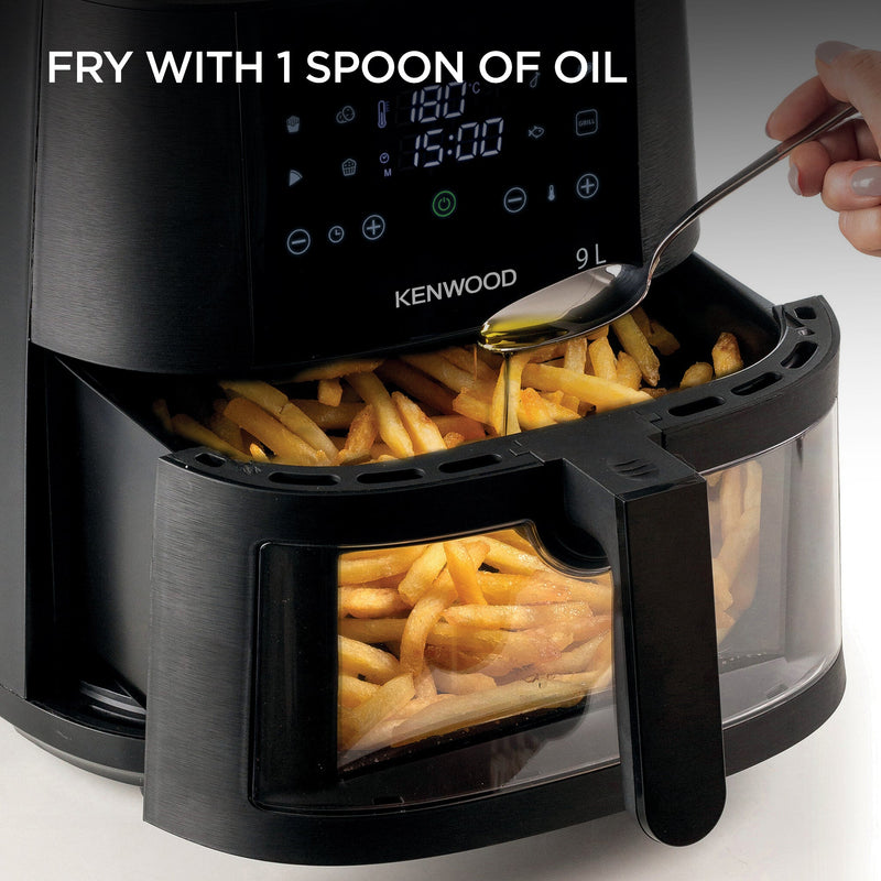 Kenwood - 9L Air Fryer with Grill Function & Window - HFG92.000BK