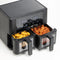 Dual Air Fryer 4.5L + 4.5L = 9L with Windows - HFG95.000BK