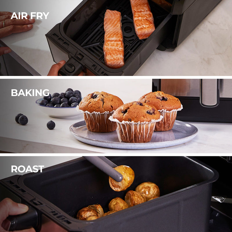 Kenwood - Air Fryer 8L kHealthy Fry Dual - HFP70.000BK