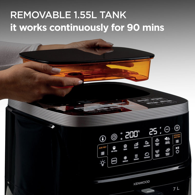 Kenwood - 7L Air Fryer & Steamer (3-in-1 ) with Window - HFS92.000BK