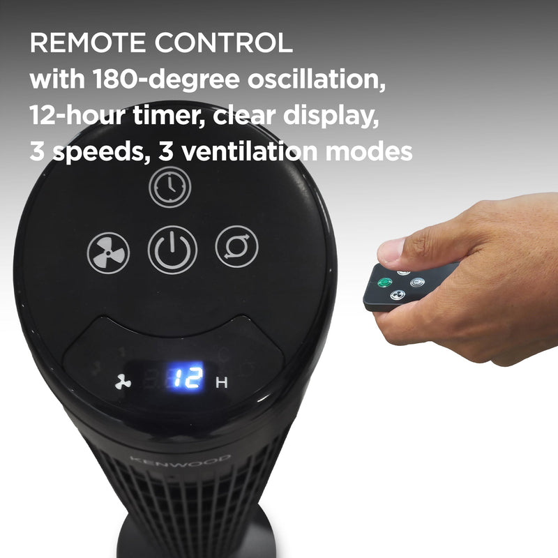Kenwood - Slimline Tower fan with Remote Black - IFP70.000BK