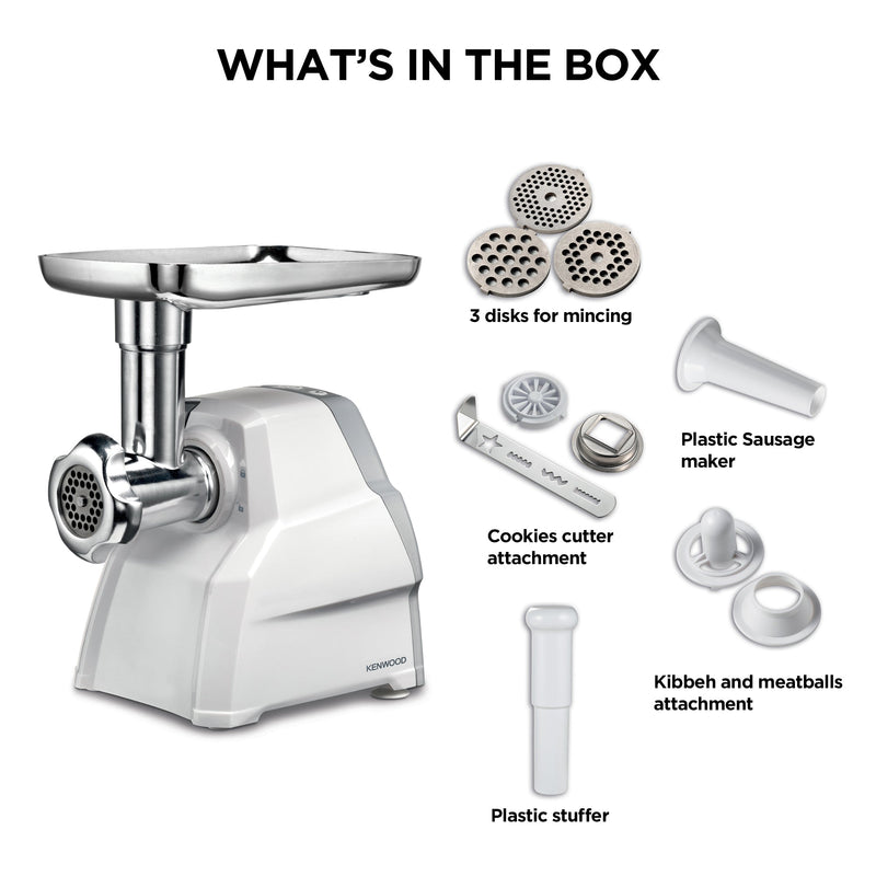 Kenwood - Food Mincer with Cookie Attachment -  MGP40.000WH