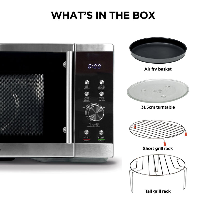 Kenwood - Air Fryer Microwave & Grill Combi 30L Stainless Steel - MWA30.Z00SS