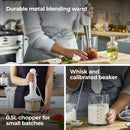 Kenwood - Hand Blender Triblade™ with Chopper & Whisk 600W - HDP109WG