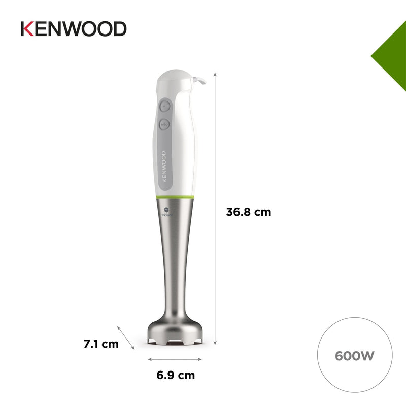 Kenwood - Hand Blender Triblade™ with Chopper & Whisk 600W - HDP109WG
